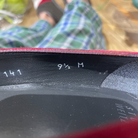 Stuart Weitzman Red Suede Platform Heels Size 9.5 - Picture 7 of 8